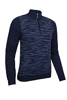 g.CHRISSIE SALE Quarter Zip Animal Touch of Cashmere Midweight Golf Sweater Sale - Navy/Navy Marl