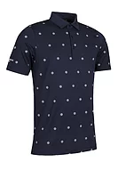 g.CLARET The Open Print Performance Golf Shirt - Navy/White
