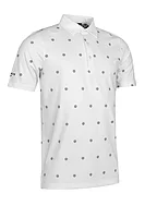 g.CLARET The Open Print Performance Golf Shirt - White/Navy
