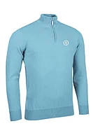 g.THE OPEN COLL The Open Quarter Zip Lambswool Midweight Golf Sweater - Aqua