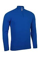 g.COLL Quarter Zip Lambswool Midweight Golf Sweater - Ascot Blue