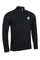 g.RYDER CUP COLL Ryder Cup Quarter Zip Lambswool Midweight Golf Sweater - Black