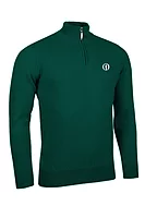 g.THE OPEN COLL The Open Quarter Zip Lambswool Midweight Golf Sweater - Bottle