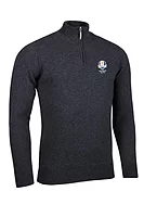 g.RYDER CUP COLL Ryder Cup Quarter Zip Lambswool Midweight Golf Sweater - Charcoal Marl