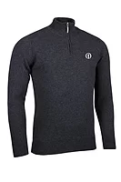 g.THE OPEN COLL The Open Quarter Zip Lambswool Midweight Golf Sweater - Charcoal Marl