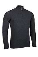 g.COLL Quarter Zip Lambswool Midweight Golf Sweater - Charcoal Marl