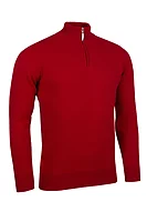 g.COLL Quarter Zip Lambswool Midweight Golf Sweater - Garnet