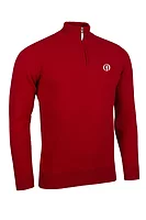 g.THE OPEN COLL The Open Quarter Zip Lambswool Midweight Golf Sweater - Garnet