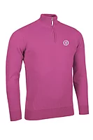 g.THE OPEN COLL The Open Quarter Zip Lambswool Midweight Golf Sweater - Hot Pink