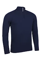 g.COLL Quarter Zip Lambswool Midweight Golf Sweater - Navy