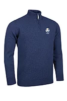 g.RYDER CUP COLL Ryder Cup Quarter Zip Lambswool Midweight Golf Sweater - Rhapsody Marl