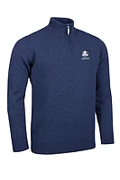 g.RYDER CUP COLL Ryder Cup Quarter Zip Lambswool Midweight Golf Sweater - Rhapsody Marl