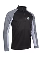 s.RYDER CUP COLORADO Ryder Cup Quarter Zip Sleeve Panel Showerproof Golf Midlayer - Black/Gunmetal/Silver