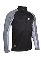 s.THE OPEN COLORADO The Open Quarter Zip Sleeve Panel Showerproof Golf Midlayer - Black/Gunmetal/Silver