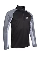 s.THE OPEN COLORADO The Open Quarter Zip Sleeve Panel Showerproof Golf Midlayer - Black/Gunmetal/Silver