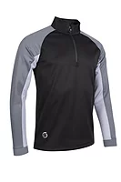 s.COLORADO Quarter Zip Sleeve Panel Showerproof Golf Midlayer - Black/Gunmetal/Silver
