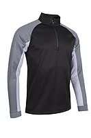 s.COLORADO Quarter Zip Sleeve Panel Showerproof Golf Midlayer - Black/Gunmetal/Silver