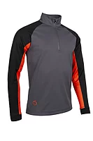 s.COLORADO Quarter Zip Sleeve Panel Showerproof Golf Midlayer - Charcoal/Black/Inferno