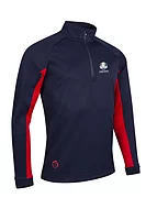 s.RYDER CUP COLORADO Ryder Cup Quarter Zip Sleeve Panel Showerproof Golf Midlayer - Navy/Red
