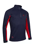 s.THE OPEN COLORADO The Open Quarter Zip Sleeve Panel Showerproof Golf Midlayer - Navy/Red