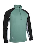 s.COLORADO Quarter Zip Sleeve Panel Showerproof Golf Midlayer - Pine Green/Black/Silver