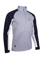 s.RYDER CUP COLORADO Ryder Cup Quarter Zip Sleeve Panel Showerproof Golf Midlayer - Silver/Navy/White