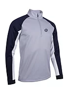 s.THE OPEN COLORADO The Open Quarter Zip Sleeve Panel Showerproof Golf Midlayer - Silver/Navy/White