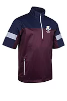 s.RYDER CUP CORTINA Ryder Cup Quarter Zip Colour Block Half Sleeve Showerproof Golf Windshirt - Mulberry/Navy/Silver