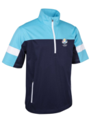 s.RYDER CUP CORTINA Ryder Cup Quarter Zip Colour Block Half Sleeve Showerproof Golf Windshirt - Navy/Aqua/White
