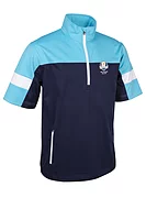 s.RYDER CUP CORTINA Ryder Cup Quarter Zip Colour Block Half Sleeve Showerproof Golf Windshirt - Navy/Aqua/White