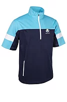 s.RYDER CUP CORTINA Ryder Cup Quarter Zip Colour Block Half Sleeve Showerproof Golf Windshirt - Navy/Aqua/White