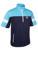 s.THE OPEN CORTINA The Open Quarter Zip Colour Block Half Sleeve Showerproof Golf Windshirt - Navy/Aqua/White
