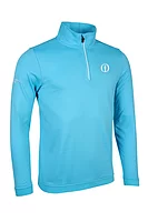 g.THE OPEN CRAIL The Open Zip Contrast Rib Performance Midweight Golf Midlayer - Aqua/White