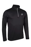 g.THE OPEN CRAIL The Open Zip Contrast Rib Performance Midweight Golf Midlayer - Black/Light Grey