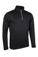 g.CRAIL Quarter Zip Contrast Rib Performance Midweight Golf Midlayer - Black/Light Grey