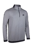 g.THE OPEN CRAIL The Open Zip Contrast Rib Performance Midweight Golf Midlayer - Charcoal Marl/Black