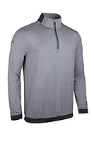 g.CRAIL Quarter Zip Contrast Rib Performance Midweight Golf Midlayer - Charcoal Marl/Black