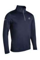 g.THE OPEN CRAIL The Open Zip Contrast Rib Performance Midweight Golf Midlayer - Navy/Light Grey