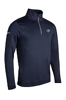 g.THE OPEN CRAIL The Open Zip Contrast Rib Performance Midweight Golf Midlayer - Navy/Light Grey