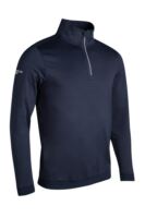 g.CRAIL Quarter Zip Contrast Rib Performance Midweight Golf Midlayer - Navy/Light Grey