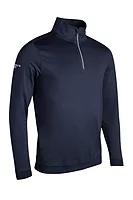 g.CRAIL Quarter Zip Contrast Rib Performance Midweight Golf Midlayer - Navy/Light Grey