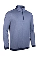 g.CRAIL Quarter Zip Contrast Rib Performance Midweight Golf Midlayer - Navy Marl/Navy