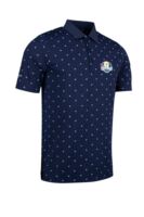 g.RYDER CUP CRAWFORD Ryder Cup Printed Performance Golf Shirt - Navy/White Saltire Flags