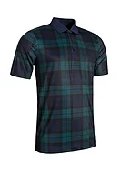 g.CRAWFORD Printed Performance Golf Shirt - Tartan/Navy