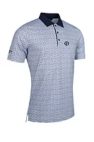g.THE OPEN CRAWFORD The Open Printed Performance Golf Shirt - White/Navy Floral