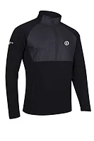 g.THE OPEN CULROSS The Open Quarter Zip Fleece Hybrid Performance Midweight Golf Midlayer - Black Munro Print