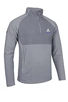 g.RYDER CUP CULROSS Ryder Cup Quarter Zip Fleece Hybrid Performance Midweight Golf Midlayer - Light Grey Herringbone
