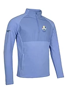 g.RYDER CUP CULROSS Ryder Cup Quarter Zip Fleece Hybrid Performance Midweight Golf Midlayer - Light Blue Munro Print