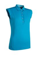 g.DAISY SALE Ruched Gingham Sleeveless Performance Golf Shirt Sale - Cobalt