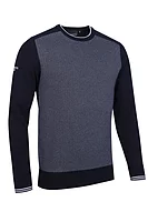 g.RYER CUP DALRY Ryder Cup Crew Neck Birdseye Front Cotton Lightweight Golf Sweater - Navy/White